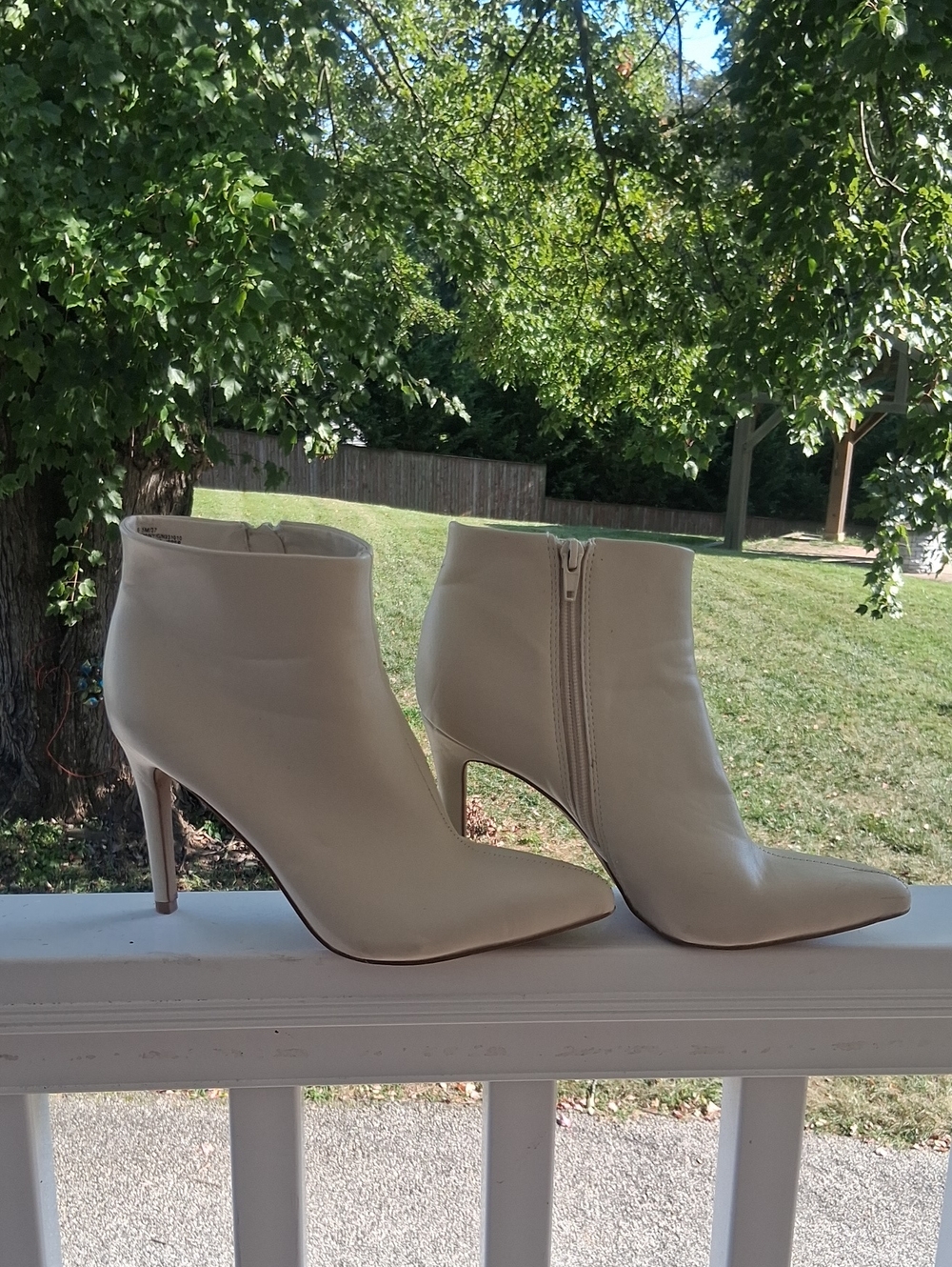 BCBG Generation Cream Pointed Toe Stiletto Ankle Boots - Women's
